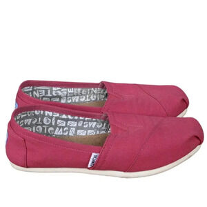 Toms Womens Classic Barberry Pink Casual Canvas Shoe Espadrilles Size 6